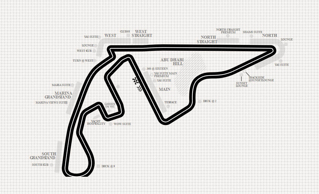 Abu Dhabi Hill — зрительская зона общего доступа на Yas Marina Circuit Abu Dhabi Hill — открытая зона для зрителей на Yas Marina Circuit, панорамный просмотр Формулы-1 в Абу-Даби